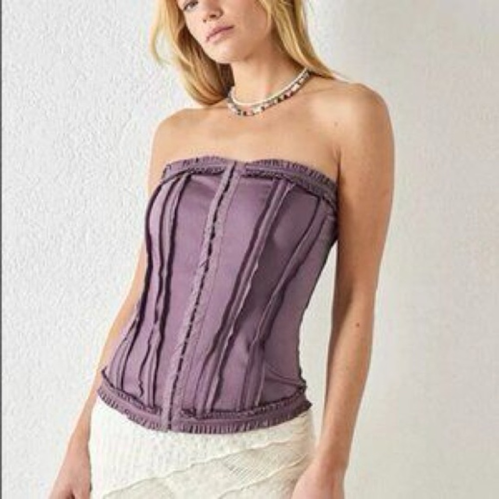 Urban Outfitters Cotton Hollie Corset Plum/Purple Top Size Medium